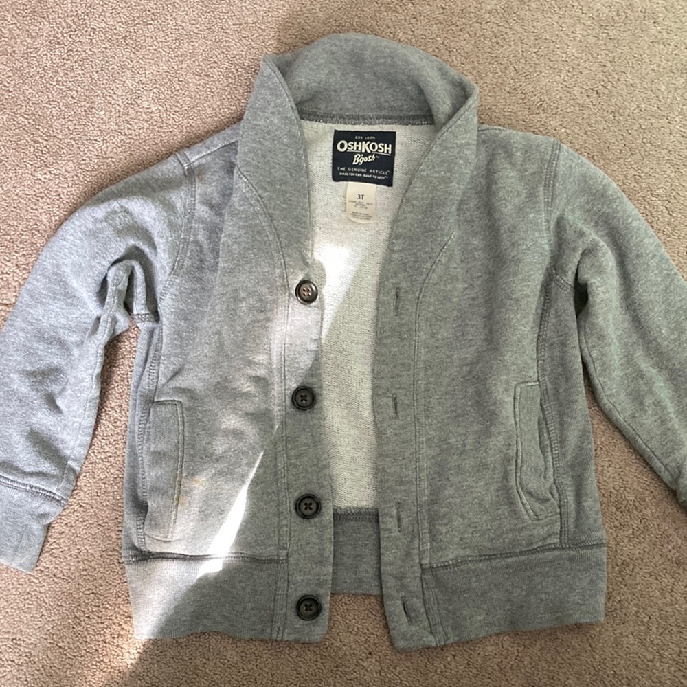 Plaid shirt and cardigan 3T